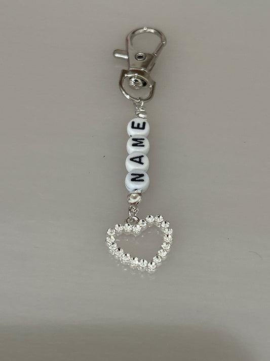 Heart charm customised name charm